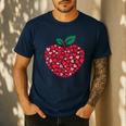 Valentines Day Teacher Hearts Apple Love Teach Women Men Men's Casual T-Shirt Navy Valentines Day Teacher Hearts Apple Love Teach Women Men Men's Casual T-Shirt Navy
