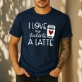 Valentines Day Teacher Tee I Love My Students A Latte Men's Casual T-Shirt Navy
