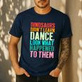 Vintage Dinosaurs Didn't Learn Dance Dance Teacher Men's Casual T-Shirt Navy Vintage Dinosaurs Didn't Learn Dance Dance Teacher Men's Casual T-Shirt Navy
