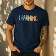 Vintage Play Is Learning Back To School Toddler Teacher Men's Casual T-Shirt Navy Vintage Play Is Learning Back To School Toddler Teacher Men's Casual T-Shirt Navy