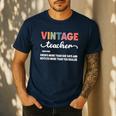 Vintage Teacher Knows More Than She Says Outfit Definition Men's Casual T-Shirt Navy