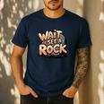 Wait I See A Rock Geology Teacher Men's Casual T-Shirt Navy