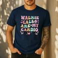 Walkie Calls Are My Cardio Special Education Teacher School Men's Casual T-Shirt Navy