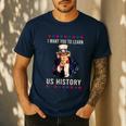 I Want You To Learn US History American Teacher School For Men Women Men's Casual T-Shirt Navy