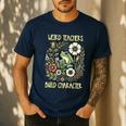 Weird Teachers Build Character Frog Reading Book Librarian Men's Casual T-Shirt Navy