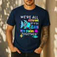 We'Re All Different But We Swim Together Elementary Teacher Men's Casual T-Shirt Navy