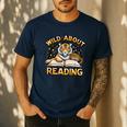 Wild About Reading Tiger For Teachers & Students Men's Casual T-Shirt Navy Wild About Reading Tiger For Teachers & Students Men's Casual T-Shirt Navy