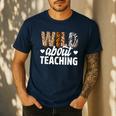 Wild About Teaching Teacher Teaching Back To School Men's Casual T-Shirt Navy