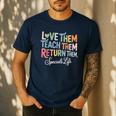 Women Teach Them Love Them Return Them Specials Teacher Life Men's Casual T-Shirt Navy