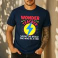 Wonder Teacher Costume Shirt Teacher Halloween Costume Men Women Men's Casual T-Shirt Navy