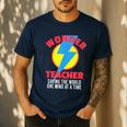Wonder Teacher Costume Shirt Teacher Halloween Costume Tee Men's Casual T-Shirt Navy