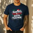 Xmas Lighting Santa's Favorite Math Teacher Christmas Men's Casual T-Shirt Navy Xmas Lighting Santa's Favorite Math Teacher Christmas Men's Casual T-Shirt Navy