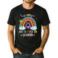 100th Day Of School Rainbow Happy 100 Days Smarter Teacher Men's Casual T-Shirt Black
