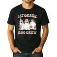 1st Grade Boo Crew Groovy Halloween Floral Ghost Kid Teacher Men's Casual T-Shirt Black 1st Grade Boo Crew Groovy Halloween Floral Ghost Kid Teacher Men's Casual T-Shirt Black