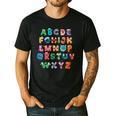 ABC Cute Monster Alphabet Halloween Teacher Costume Kids Men's Casual T-Shirt Black