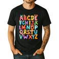Alphabet A-Z ABC Kids Back To School Pre K Teachers Men's Casual T-Shirt Black