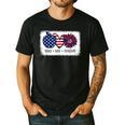American Flag Teach Love Freedom Preschool Teacher 4th July Men's Casual T-Shirt Black