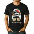 Art Teacher Life Messy Bun Back To School Art Teacher Men's Casual T-Shirt Black
