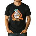 Art Teacher Painting Brushes Retro Pumpkin Ghost Artist Men's Casual T-Shirt Black Art Teacher Painting Brushes Retro Pumpkin Ghost Artist Men's Casual T-Shirt Black