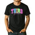 Back To School Neon Checkered Third Grade Colorful Teacher Men's Casual T-Shirt Black Back To School Neon Checkered Third Grade Colorful Teacher Men's Casual T-Shirt Black