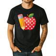 Back To School Pencil And Apple Teacher Student Men's Casual T-Shirt Black