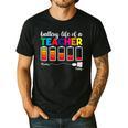 Battery Life Of a Teacher Shirt Thanksgiving Teacher Men's Casual T-Shirt Black