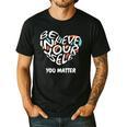 Believe In Yourself YOU MATTER Teachers Big Heart Men's Casual T-Shirt Black