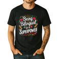 Being Bilingual Is A Superpower ESL Teacher School Men's Casual T-Shirt Black