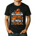 My Broom Broke So Now I Teach Halloween Teacher Men's Casual T-Shirt Black
