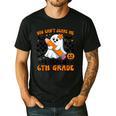 You Can't Scare Me I Teach 6th Grade Retro Teacher Halloween Men's Casual T-Shirt Black