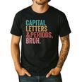 Capital Letters And Periods Bruh Teacher Men's Casual T-Shirt Black Capital Letters And Periods Bruh Teacher Men's Casual T-Shirt Black