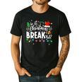 Is It Christmas Break Yet Teacher Xmas Light Santa Hat Men's Casual T-Shirt Black Is It Christmas Break Yet Teacher Xmas Light Santa Hat Men's Casual T-Shirt Black