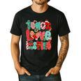 Christmas Coquette Bow Teacher Teach Love Inspire Men's Casual T-Shirt Black Christmas Coquette Bow Teacher Teach Love Inspire Men's Casual T-Shirt Black