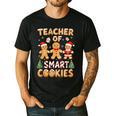 Christmas Teacher Of Smart Cookies Gingerbread Man Teaching Men's Casual T-Shirt Black