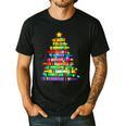 Christmas Tree Made Of Crayons School Teacher Life Student Men's Casual T-Shirt Black Christmas Tree Made Of Crayons School Teacher Life Student Men's Casual T-Shirt Black