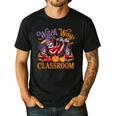 Way To Classroom Halloween Witch Three Cute Sloths Teacher Men's Casual T-Shirt Black Way To Classroom Halloween Witch Three Cute Sloths Teacher Men's Casual T-Shirt Black