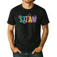 Colorful Steam Letters For Steam Program Teacher And Student Men's Casual T-Shirt Black Colorful Steam Letters For Steam Program Teacher And Student Men's Casual T-Shirt Black