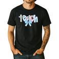 Coquette Bow Teach Teacher Happy First Day Back To School Men's Casual T-Shirt Black Coquette Bow Teach Teacher Happy First Day Back To School Men's Casual T-Shirt Black