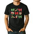 Cute Coquette Pencil Bow Christmas School Teacher Student Men's Casual T-Shirt Black