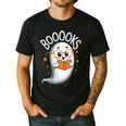 Cute Ghost Book Reading Halloween Teacher Men's Casual T-Shirt Black Cute Ghost Book Reading Halloween Teacher Men's Casual T-Shirt Black