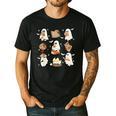 Cute Ghosts Reading Book Bookworm Halloween History Teacher Men's Casual T-Shirt Black Cute Ghosts Reading Book Bookworm Halloween History Teacher Men's Casual T-Shirt Black
