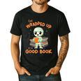 Cute Halloween Teacher Librarian Mummy Reading Books Men's Casual T-Shirt Black