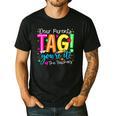 Dear Parents Tag You'Re It Love Teachers Last Day Of School Men's Casual T-Shirt Black