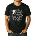 Disney Peter Pan Tinkerbell Teacher Pixie Dust And Coffee Men's Casual T-Shirt Black Disney Peter Pan Tinkerbell Teacher Pixie Dust And Coffee Men's Casual T-Shirt Black