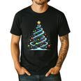 DNA Helix Christmas Tree Scientist Biology Science Teacher Men's Casual T-Shirt Black