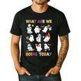 What Are We Doing Today Ghost PE Teacher Team Halloween Men's Casual T-Shirt Black