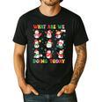 What Are We Doing Today PE Teacher Snowman Christmas Men's Casual T-Shirt Black What Are We Doing Today PE Teacher Snowman Christmas Men's Casual T-Shirt Black