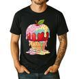 Dripping Apple Ice Cream Cone Cute Teacher Appreciation Men's Casual T-Shirt Black Dripping Apple Ice Cream Cone Cute Teacher Appreciation Men's Casual T-Shirt Black