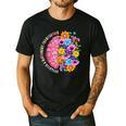 Dyslexia Different Perspective Reading Brain Floral Teacher Men's Casual T-Shirt Black