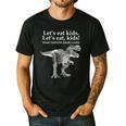 Lets Eat Kids Punctuation Saves Lives Dinosaur Teacher Men's Casual T-Shirt Black